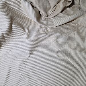 PORTICO 100% Organic Cotton Waffle Weave Coverlet / Blanket Striped Cream Fabric